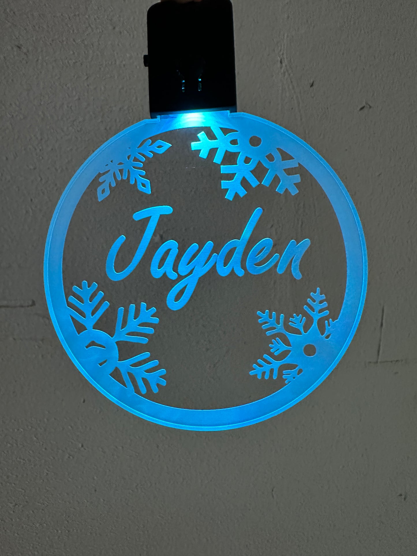 Led kerstbal met naam