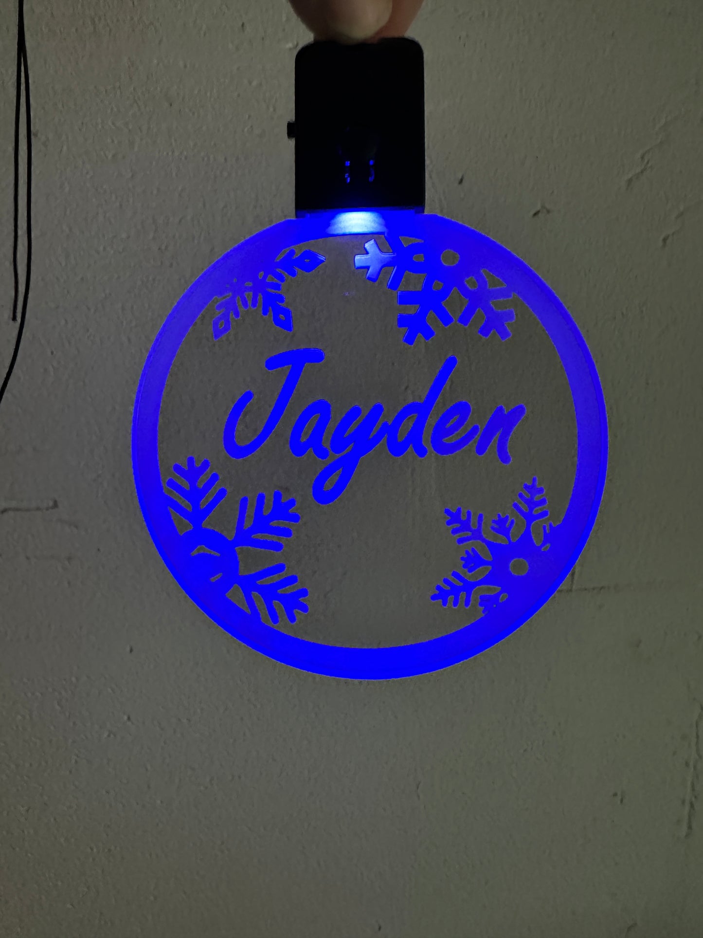 Led kerstbal met naam