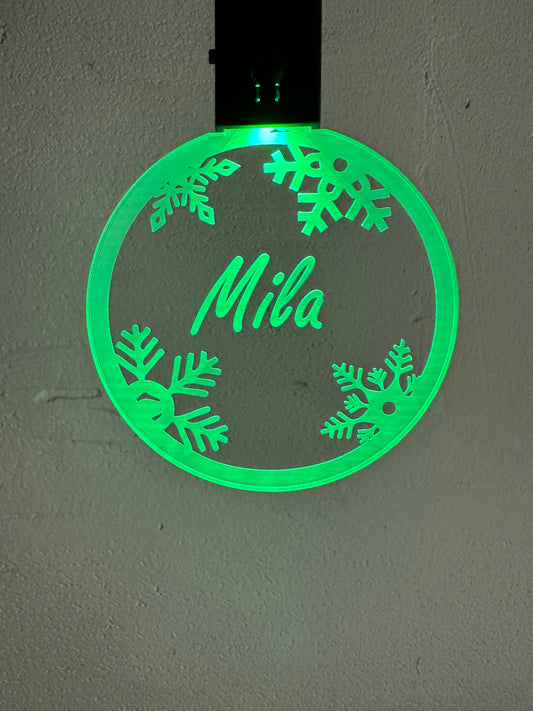 Led kerstbal met naam