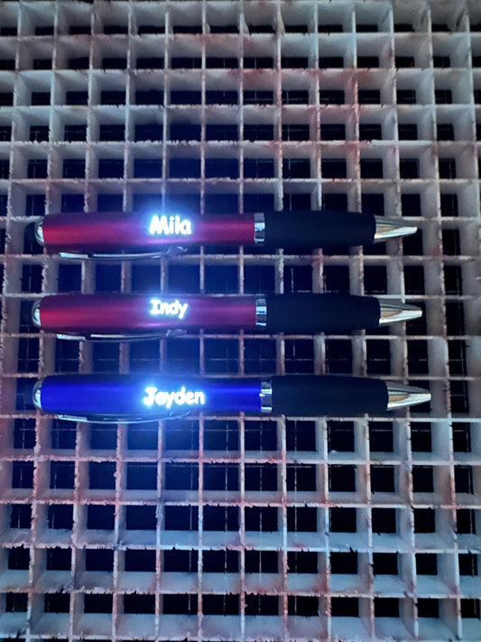 Led verlichte pen met naam/logo Speksnijder Laser Service