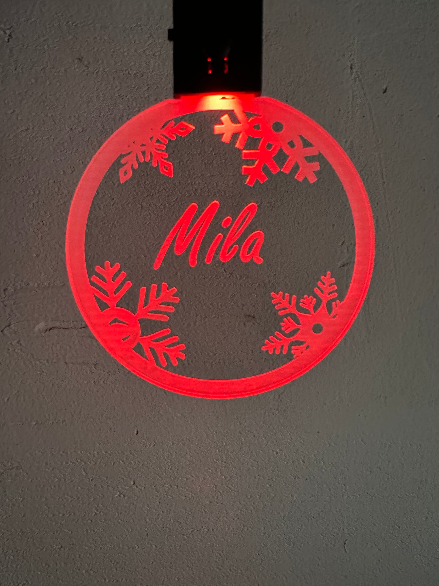 Led kerstbal met naam