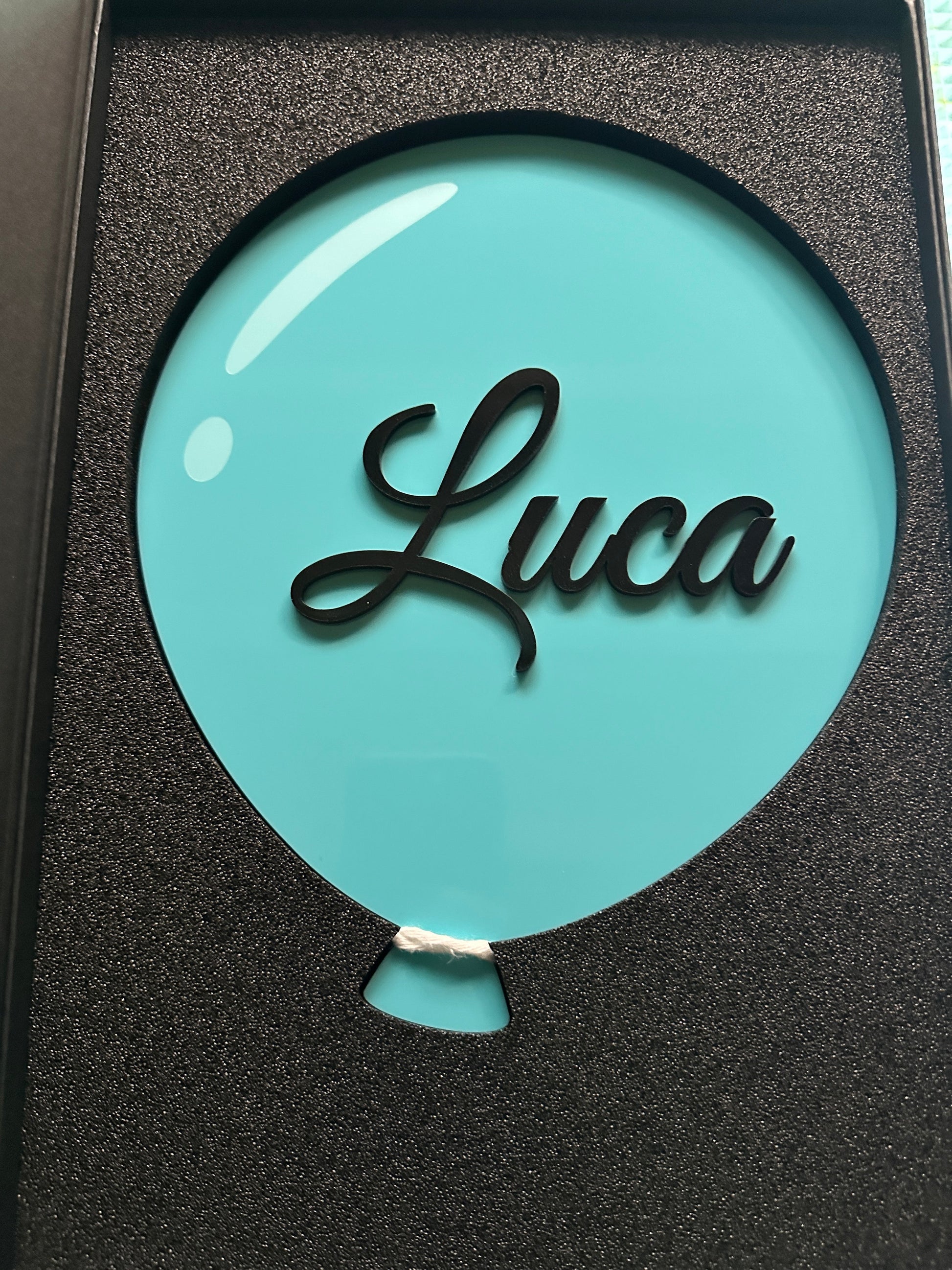 Gepersonaliseerde geboorte ballon van acrylaat Lasers en Laagjes